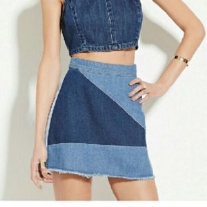 Life in Progress Jean Skirt Womens XS Two-Toned Denim. NWOT!